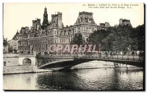 Ansichtskarte AK Paris L Hotel de Ville et le Pont d Arcole