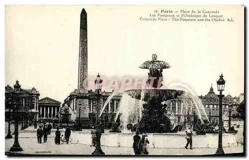 Ansichtskarte AK Paris Place de la Concorde Les fontaines et l obelisque de Louqsor