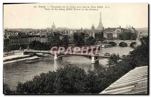 Ansichtskarte AK Paris Panorama sur la Seine Pris Vers la Tour Eiffel