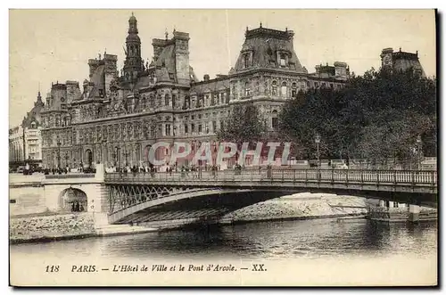 Ansichtskarte AK Paris L Hotel de Ville et le Pont d Arcole