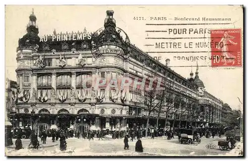 Ansichtskarte AK Paris Boulevard Haussmann Magasin Au Printemps