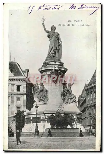 Ansichtskarte AK Paris Statue de la Republique Lion