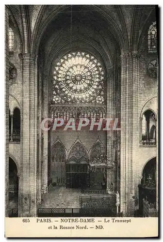 Cartes postales Paris Notre Dame Bas Le transept et la rosace Nord