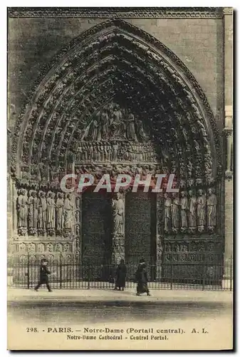 Cartes postales Paris Notre Dame Portail central