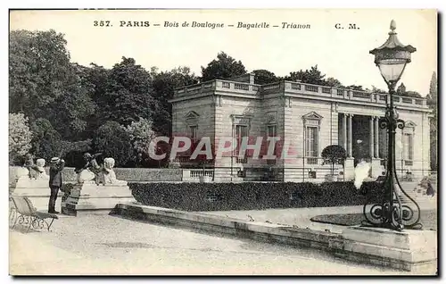 Cartes postales Paris Bois de Boulogne Bagatelle