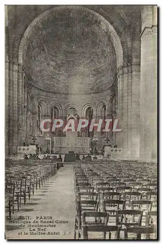 Cartes postales Paris Du Sacre Coeur de Montmartre La nef et le maitre autel