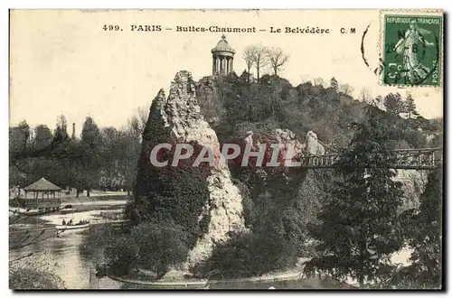 Cartes postales Paris Buttes Chaumont Le Belvedere