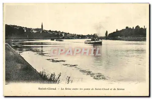 Cartes postales Saint Cloud La Seine entre les Ponts de Saint Cloud et de Sevres