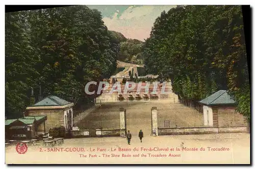 Cartes postales Saint Cloud Le Parc Bassin du Fer a Cheval et la Montee du Trocadero