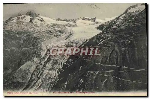 Cartes postales Furkastrasse Mit Rhonegletscher