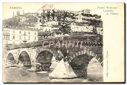 Cartes postales Verona Ponte Romano Castello S Pietro