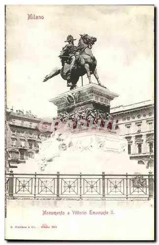 Cartes postales Milano monumento a Vittorio Emanuele II