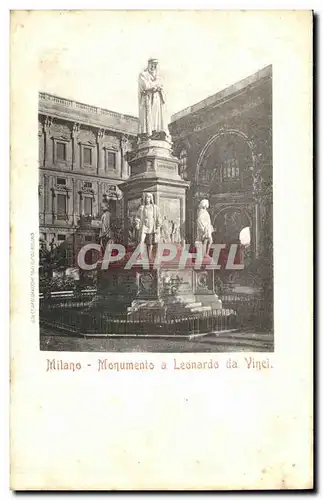 Cartes postales Milano Monumento a Leonardo da Vinei