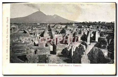 Ansichtskarte AK Pompei Panorama degli Scavi e Vesuvio