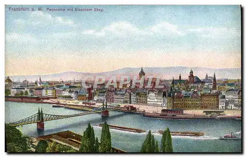 Cartes postales Frankfurt a M Panorama mit Eisernem steg