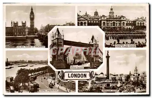 Cartes postales London Big Ben Thams Embankment Trafalgar Square