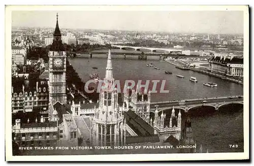 Cartes postales River Thames From Victoria Tower Houses of Parliment London