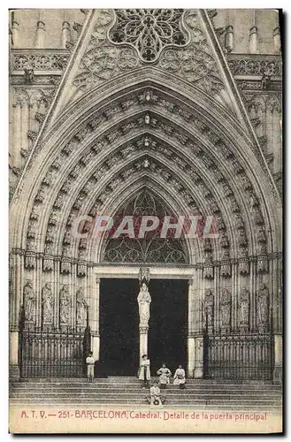 Ansichtskarte AK Barcelona Catedral Detalle de la puerta principal Enfants