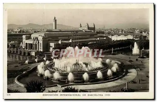 Cartes postales Exposici�n Internacional de Barcelona 1929 Fontaine monumentale