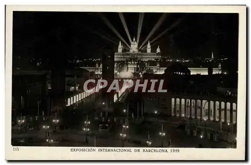 Cartes postales Exposici�n Internacional de Barcelona Entrance to the Exhibition by night 1929
