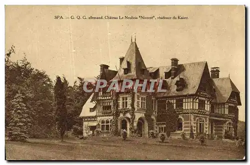 Cartes postales SPA G Q G allemand Chateau Le Neubois Niverze Residence du kaiser Militaria