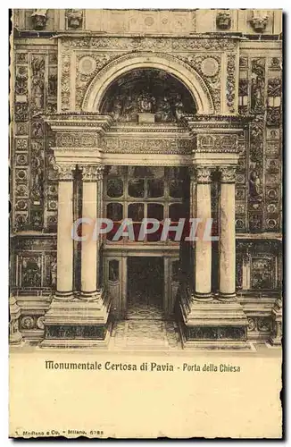 Cartes postales Monumentale Certosa di Pavia Porta della Chiesa