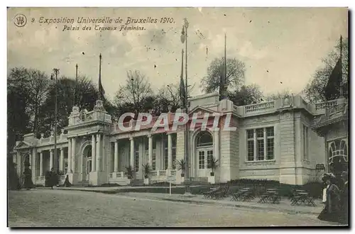 Cartes postales Exposition Universelle de Bruxelles 1910 Palais des Travaux Feminis