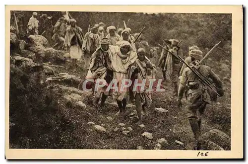 Cartes postales La Guerre au Maroc Un chef partisan blesse Militaria