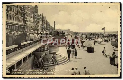 Cartes postales Oostende Installations des cabines et plage