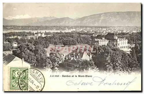 Cartes postales Geneve et le Mont Blanc