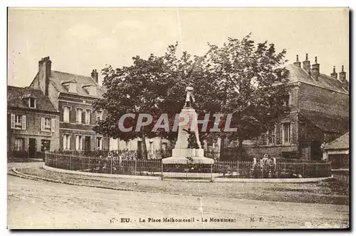 Cartes postales Eu La Place Malbomesnil Le Monument