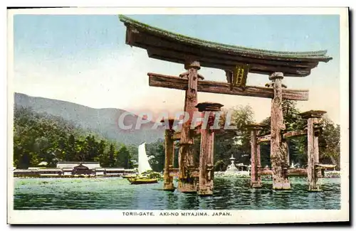 Ansichtskarte AK Torii Gate Aki No Miyajima Japan
