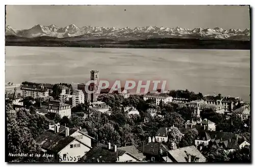 Cartes postales moderne Neuchatel et les Alpes