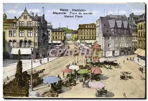 Ansichtskarte AK Mainz Martoplatz Mayence Place du Marche