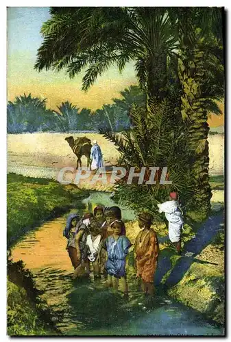 Ansichtskarte AK Scenes Et Types Enfants se baignant dans un oued