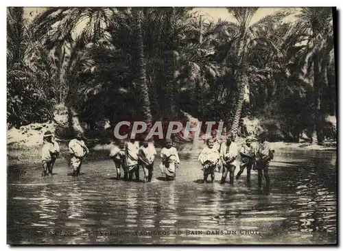 Cartes postales Scenes Et Types Yaouleds au bain dans un Chot Enfants