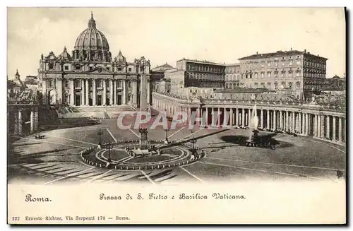 Ansichtskarte AK Roma Piassa Pietro Basilica Vaticana