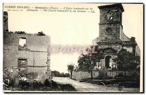 Cartes postales Montpatelize L eglise Bombardee Par les allemands Militaria