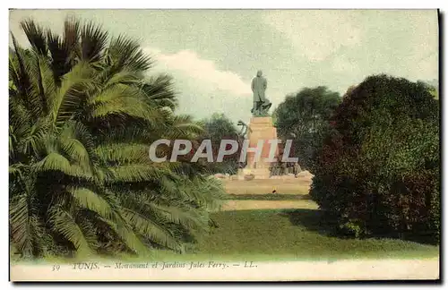 Cartes postales Tunis Monument et Jardins Jules Ferry