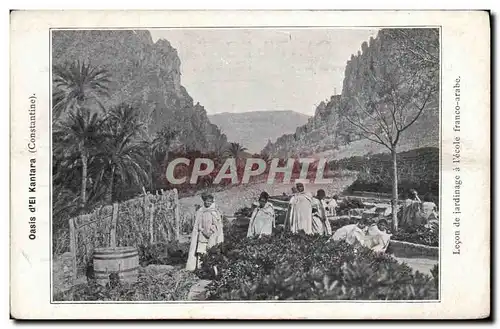 Cartes postales Oasis d eL Kantara Contantine Lecon de jardinage a l ecole franco arabe