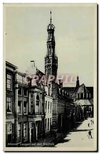 Cartes postales Alkmaar Langestraat Met Staduhus