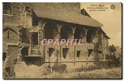 Cartes postales Gand Chateau des Comtes galerie romaine