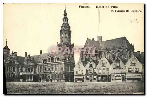 Cartes postales Furnes Hotel de Ville et palais de justice