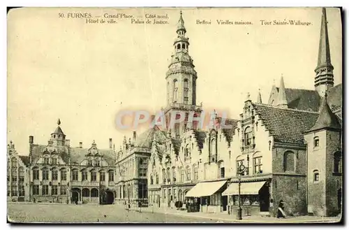 Ansichtskarte AK Furnes Grand Place Cote Nord Hotel de Ville Palais de Justice