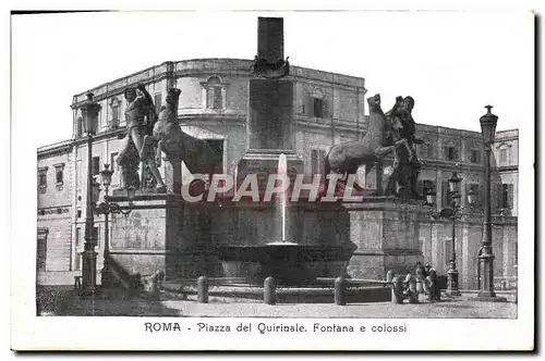 Ansichtskarte AK Roma Plazza del Quirinale Fontana e Colossi