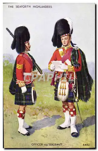 Cartes postales The Seaforth Highlanders Officer and Sergeant Militaria