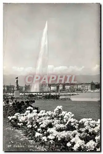 Cartes postales Geneve Quai et jet d eau