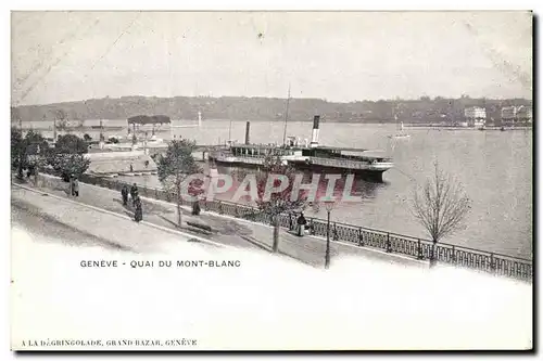 Cartes postales Geneve Quai Du Mont Blanc Bateau