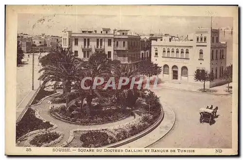 Cartes postales Sousse Square Du Docteur Gallini Et Banque De Tunisie