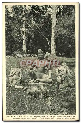 Cartes postales Ruines D Angkor Angkor Thom Statue qui donne son nom a la terrasse du roi Lepreux